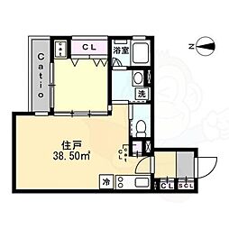 CatioSHINMACHI 1LDKの間取図画像