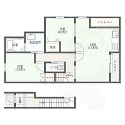 RENOSTAY京都嵯峨 デザイナーズAP 2LDKの間取図画像