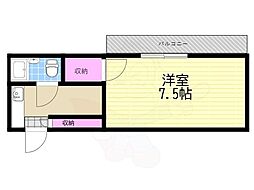 グランタック竜安寺 1Kの間取図画像