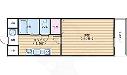 カーサ・ヴェルデ高辻 1Kの間取図画像