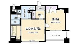 リーガル京都烏丸通り 1LDKの間取図画像