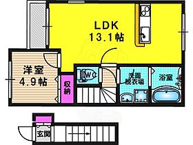 京都府京都市西京区山田北山田町（賃貸アパート1LDK・2階・45.51㎡） その2