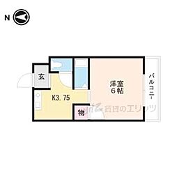 津之江パークハイツ2号館 1Kの間取図画像