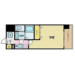 エスリード新大阪コンフォールI番館 3階1Kの間取り