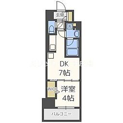 アーバネックス西天満 6階1DKの間取り