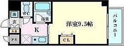 クレールメゾン 1Kの間取図画像