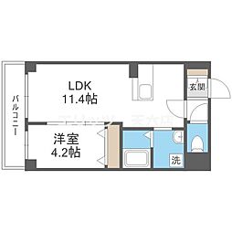 RET:umekita 1LDKの間取図画像