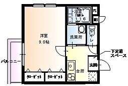 フジパレス東三国1番館 1Kの間取図画像