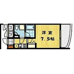 アスール江坂3rd 1Kの間取図画像