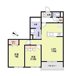 ハイテラス千里山 2LDKの間取図画像