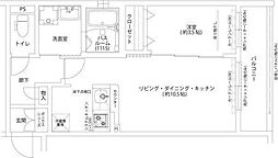 LOUISAPARTMENT吹田東RIVERPARK 1LDKの間取図画像