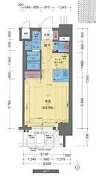プレサンス新大阪クレスタ 1Kの間取図画像