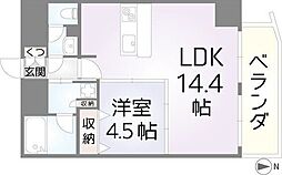 セレニテ梅田北プレミアム 1LDKの間取図画像