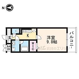 カンナビーノ 1Kの間取図画像