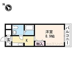 パストラル西中条 1Kの間取図画像