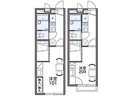 レオパレススカイヒルズ 1Kの間取図画像