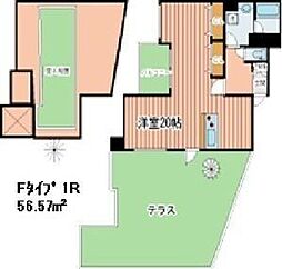リバープレイス梅田北 ワンルームの間取図画像