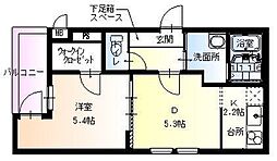 フジパレス淡路 1DKの間取図画像