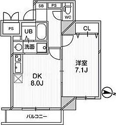 プレデアス千里山田 1LDKの間取図画像
