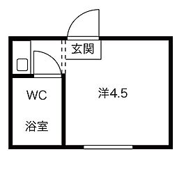 メゾン千里山 ワンルームの間取図画像