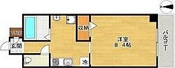 ロイヤルクイーンズパーク江坂 1Kの間取図画像