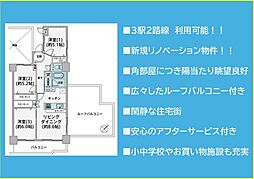ニューウェルテラス元住吉 3LDKの間取図画像