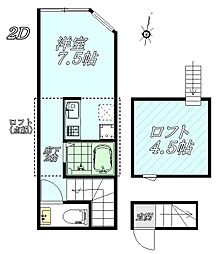 AW中野平和の森 ワンルームの間取図画像