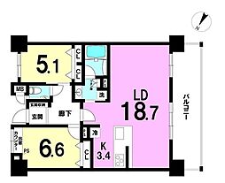 プレサンスロジェ南風原新川ヴォール 2LDKの間取図画像