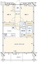 ミルコマンション宜野湾我如古 2LDKの間取図画像