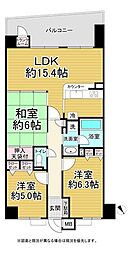 リベール姫路城北 3LDKの間取図画像