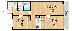 ネオハイツ八木西  ｜ 奈良県橿原市中曽司町（賃貸マンション2LDK・5階・56.32㎡） その2