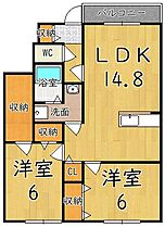 奈良県香芝市五位堂１丁目（賃貸アパート2LDK・1階・63.14㎡） その2