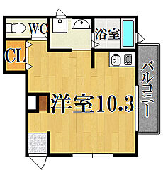 サンライズ尼ヶ辻P−2 1階1Kの間取り