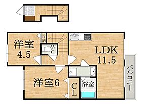 フォンターナ若葉  ｜ 奈良県奈良市若葉台３丁目（賃貸アパート2LDK・2階・48.44㎡） その2