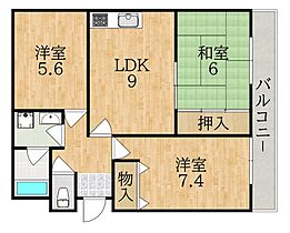 奈良県奈良市学園朝日町（賃貸マンション3LDK・2階・62.03㎡） その2