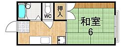 JR関西本線 法隆寺駅 徒歩5分の賃貸アパート 1階1Kの間取り