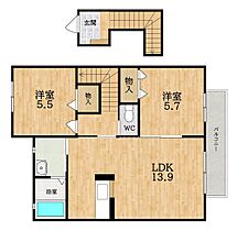 エクセルコート  ｜ 奈良県大和郡山市昭和町（賃貸アパート2LDK・2階・54.60㎡） その2