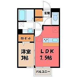Alphabet2 1DKの間取図画像