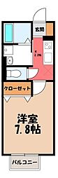 D-room24A 1Kの間取図画像
