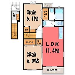 ロベスト・イリーデ4 2LDKの間取図画像