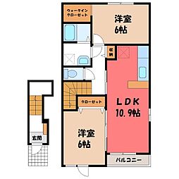 ラリュールA 2LDKの間取図画像