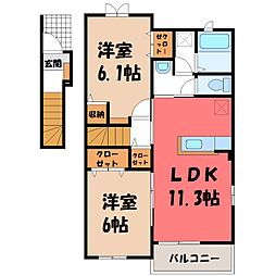 アンビエンテ 2LDKの間取図画像