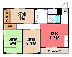 ヴィラ・代官山北棟 2DKの間取図画像