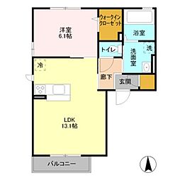 casaYs 1LDKの間取図画像