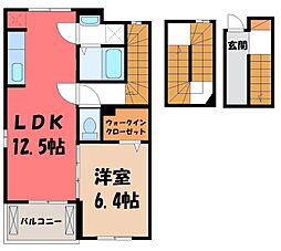 パティオA 1LDKの間取図画像