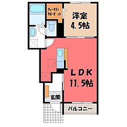 グリーンパークK&K 1LDKの間取図画像