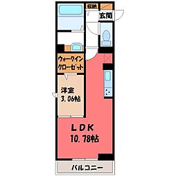 シジエーム太田 1LDKの間取図画像