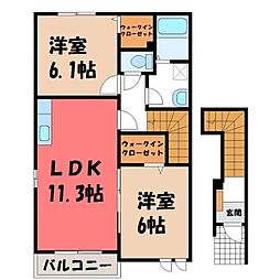 エクセレント・レジデンスA 2LDKの間取図画像