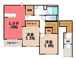 ボンヌフォルチュンヌ 2LDKの間取図画像