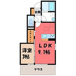 ブラン 1LDKの間取図画像
